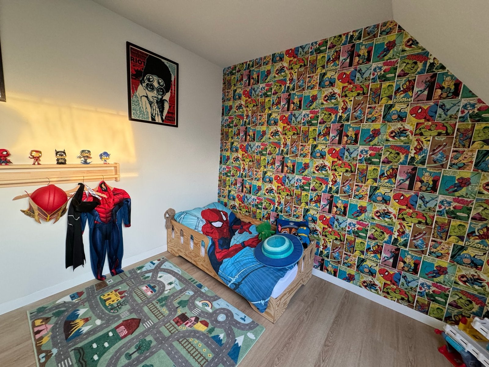 Kleuterbed met matras en deken, Ophalen, Gebruikt, 70 tot 85 cm, 140 tot 160 cm
