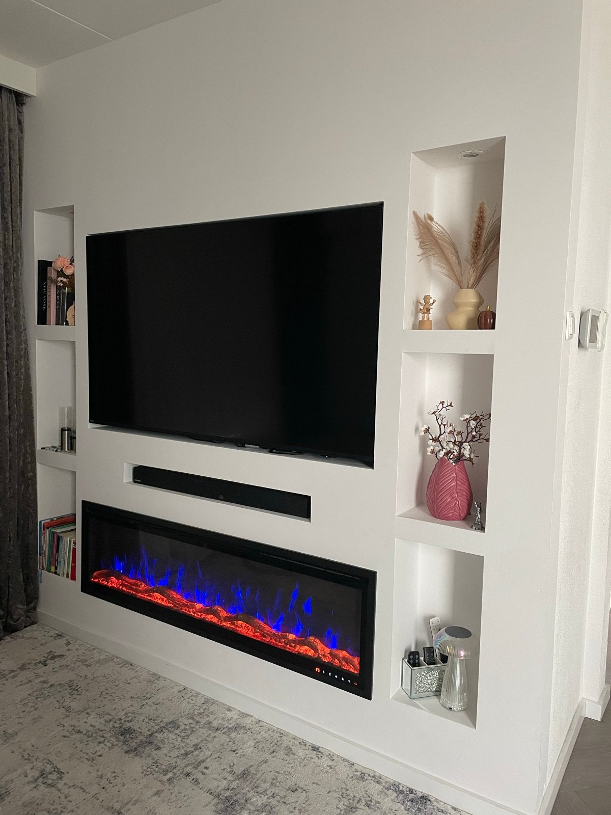Cinewall met sfeerhaard - zelf demonteren, Ophalen, Gebruikt, Inbouwhaard, Elektrische haard