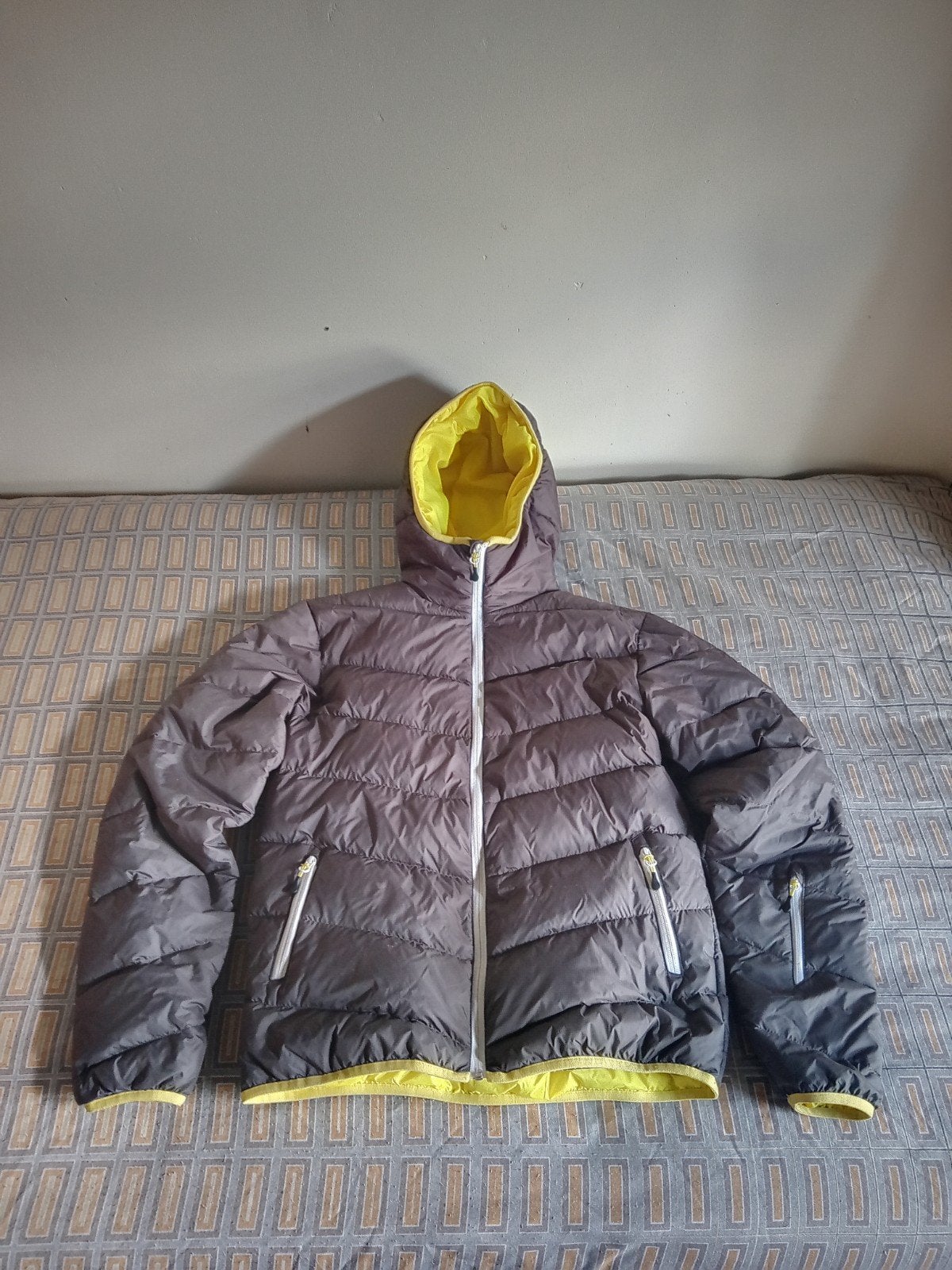 Wed'ze JKT M SLI 300 Warm Grey P donsjack - Maat M, Maat 38/40 (M), Ophalen of Verzenden, Jack, Gedragen