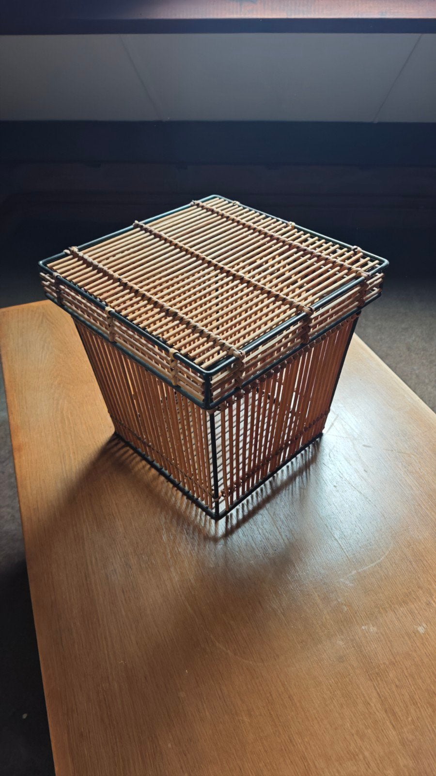 Vintage rotan mand van Rohé Noordwolde (jaren '60-'70), Ophalen of Verzenden