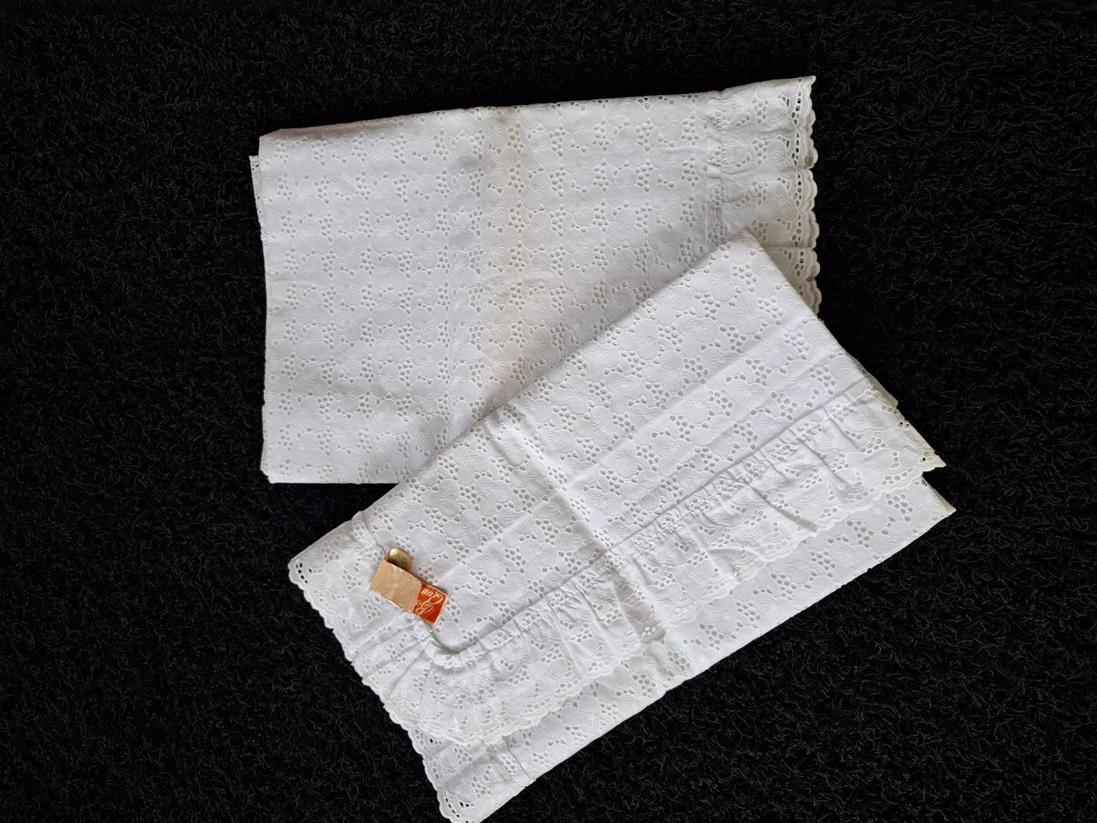 Vintage Wit Broderie Slopen 2 stuks, nieuw 80 x 80 cm, Overige merken, Wit, Nieuw, Overige doeleinden