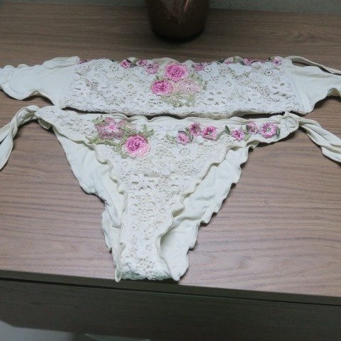 Bikini kant off-white broderie Raffaela d'Angelo mt L, Raffaela d'Angelo, Meerkleurig, Ophalen of Verzenden, Zo goed als nieuw