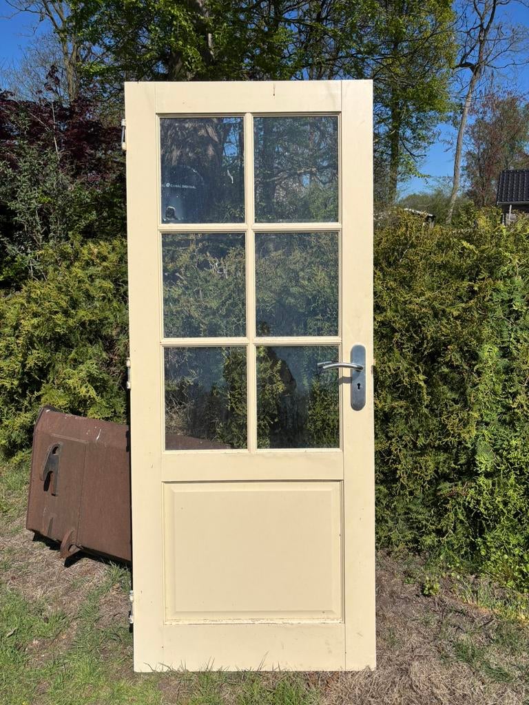 Binnendeur met glasruitjes, Ophalen, Zo goed als nieuw, Binnendeur, 200 tot 215 cm