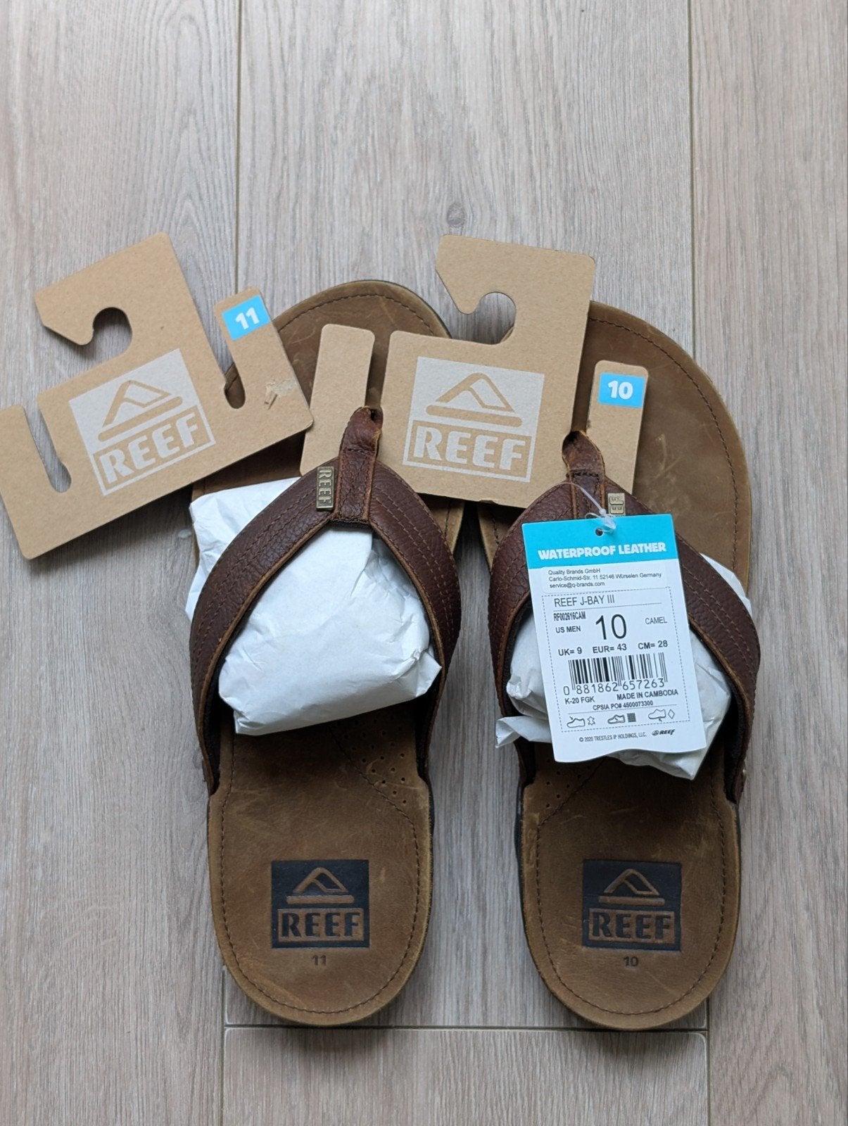 Reef J-Bay III Heren Slippers - Bruin Leer - Nieuw, Slippers, Bruin, Nieuw, Ophalen of Verzenden