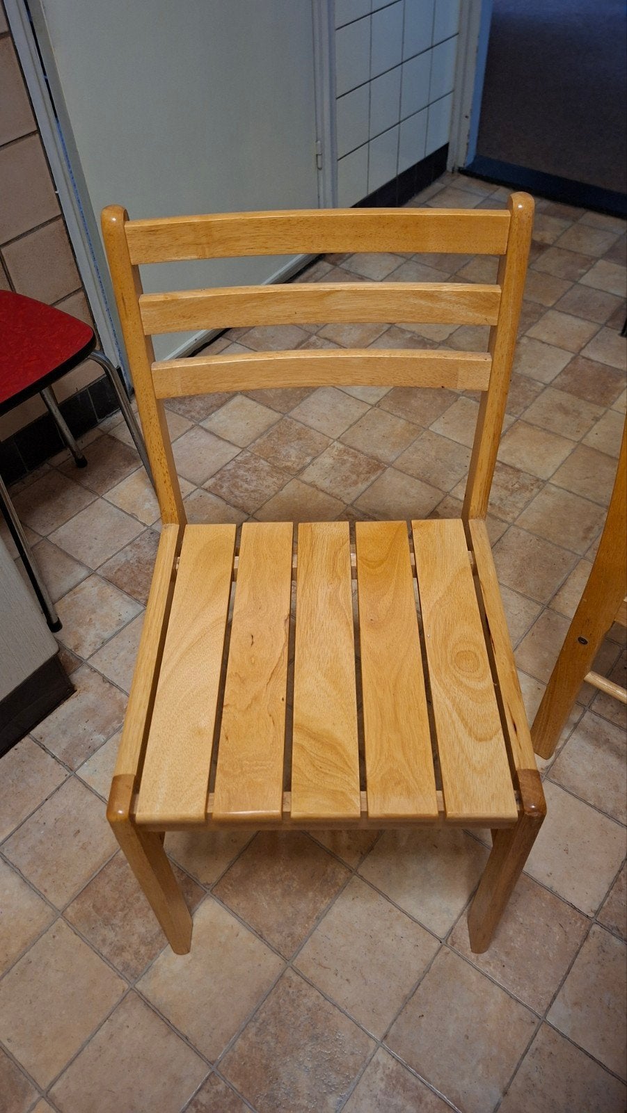 Houten eettafel met 4 stoelen, Gebruikt, Vier personen, Rechthoekig, Overige houtsoorten