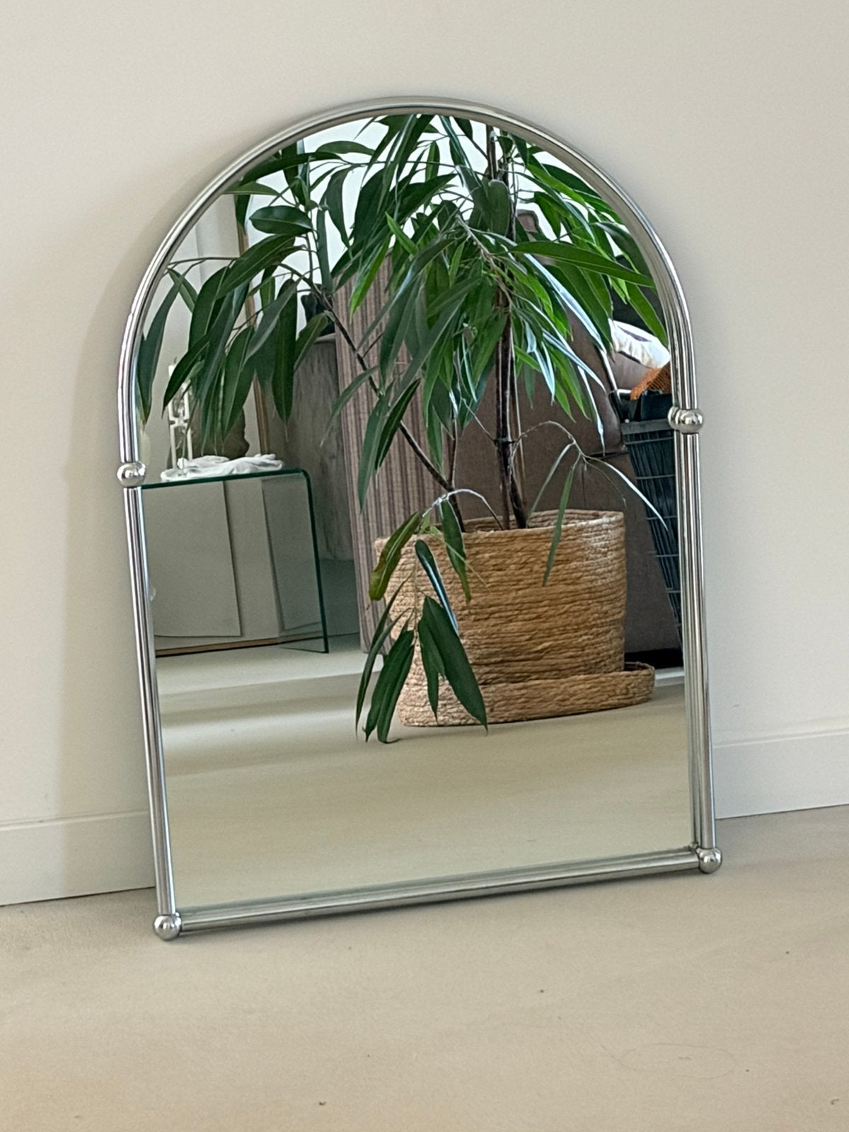 Vintage Franse boogspiegel, Ophalen, Minder dan 50 cm, Gebruikt, Minder dan 100 cm
