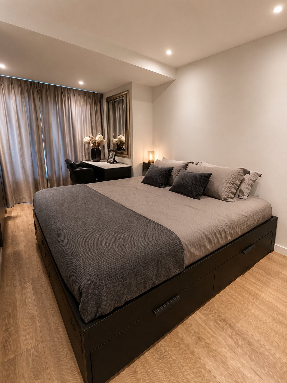 Ikea brimnes tweepersoons bed zwart met nieuw matras, Ophalen, Gebruikt, Zwart, Tweepersoons