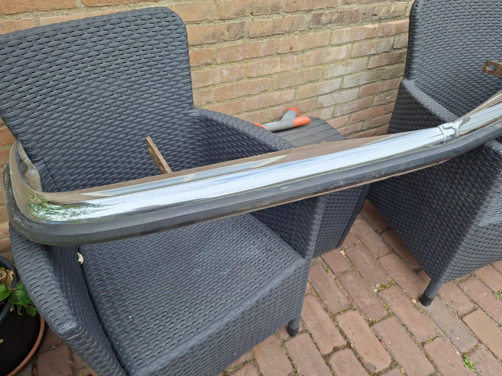 Chromen Bumper voor Oldtimer mercedes 114,115, Ophalen, Gebruikt, Oldtimer onderdelen, Bumper