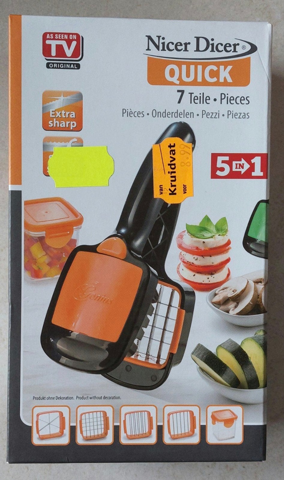 Nicer Dicer 5 in 1 voor €5, Huis en Inrichting, Keuken | Keukenbenodigdheden, Ophalen of Verzenden, Zo goed als nieuw