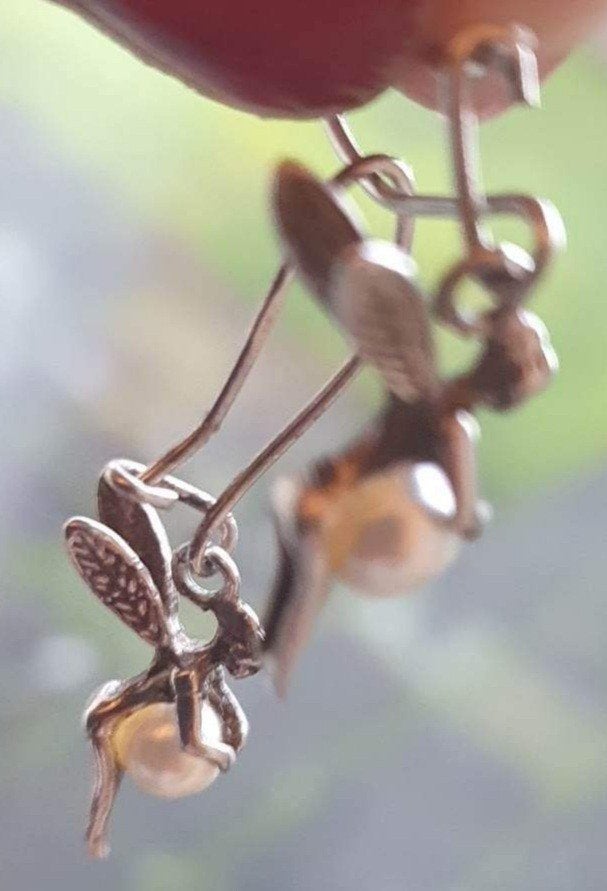 Prachtige angels oorbellen Parels., Ophalen of Verzenden, Nieuw, Zilver
