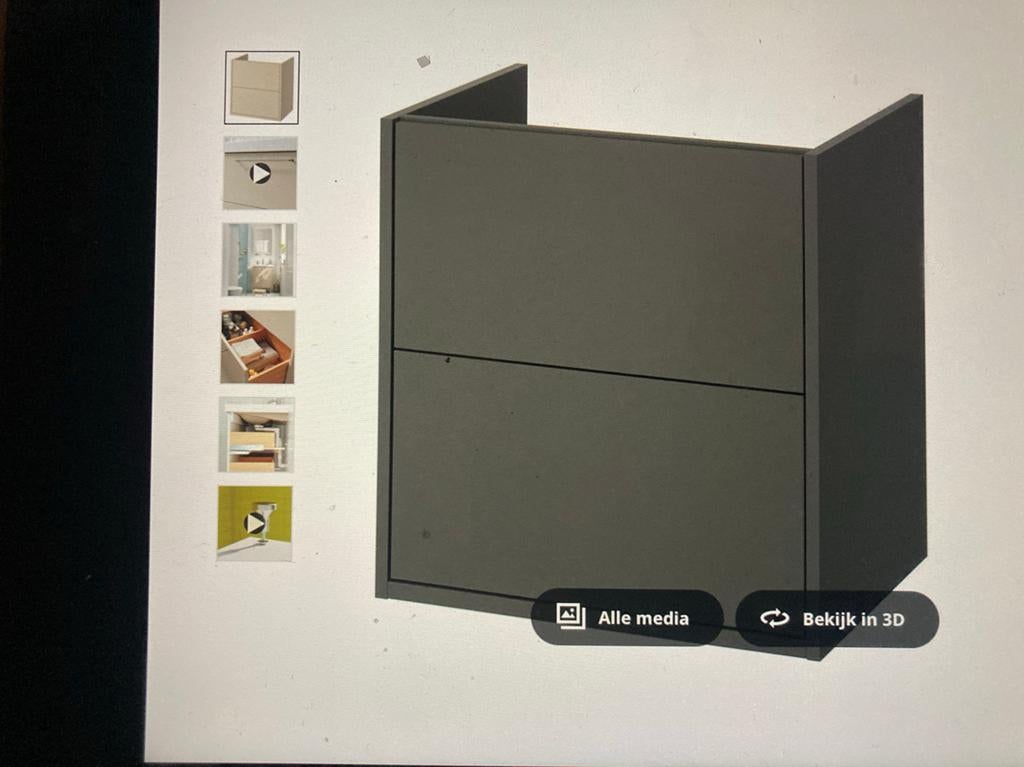 Ikea Havbäck wastafelkast met lades donkergrijs nieuw, Huis en Inrichting, Badkamer | Badkamermeubels, Nieuw, Minder dan 100 cm