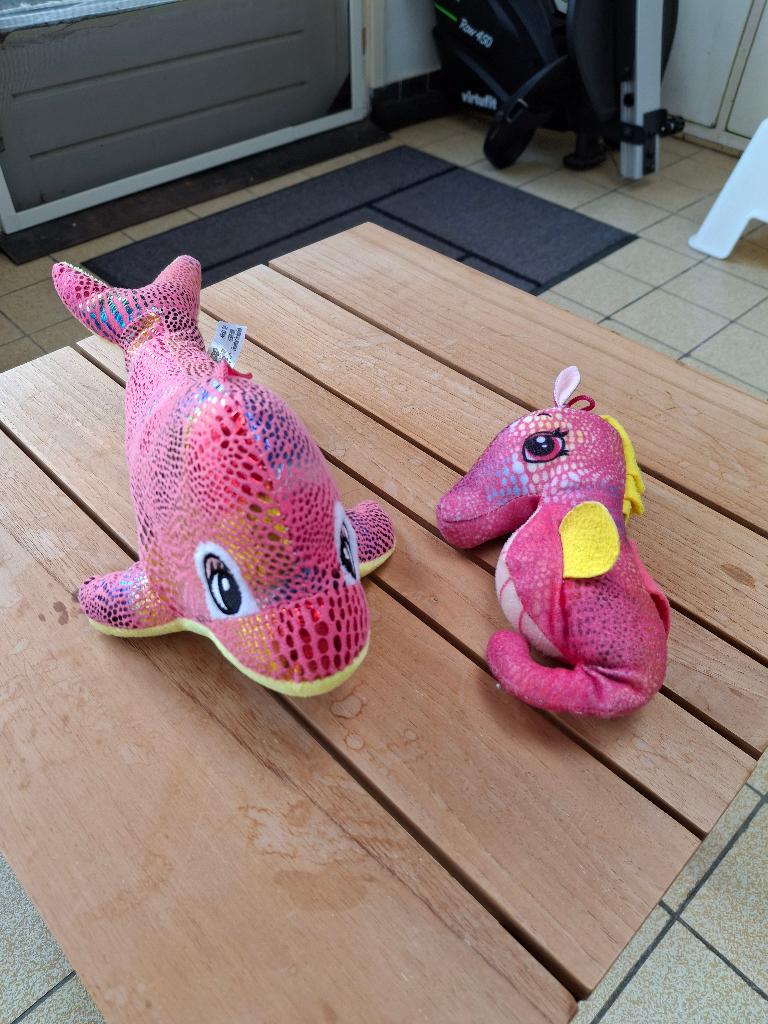 Dolfijn en zeepaard knuffel, Gebruikt, Overige merken, Overige karakters, Overige typen