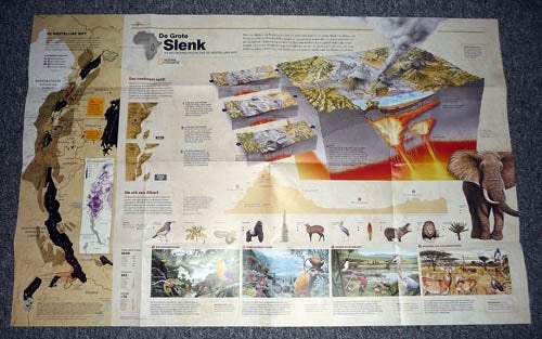 Poster Afrika's Grote meren, de grote slenk, Verzamelen, Ophalen of Verzenden, Nieuw
