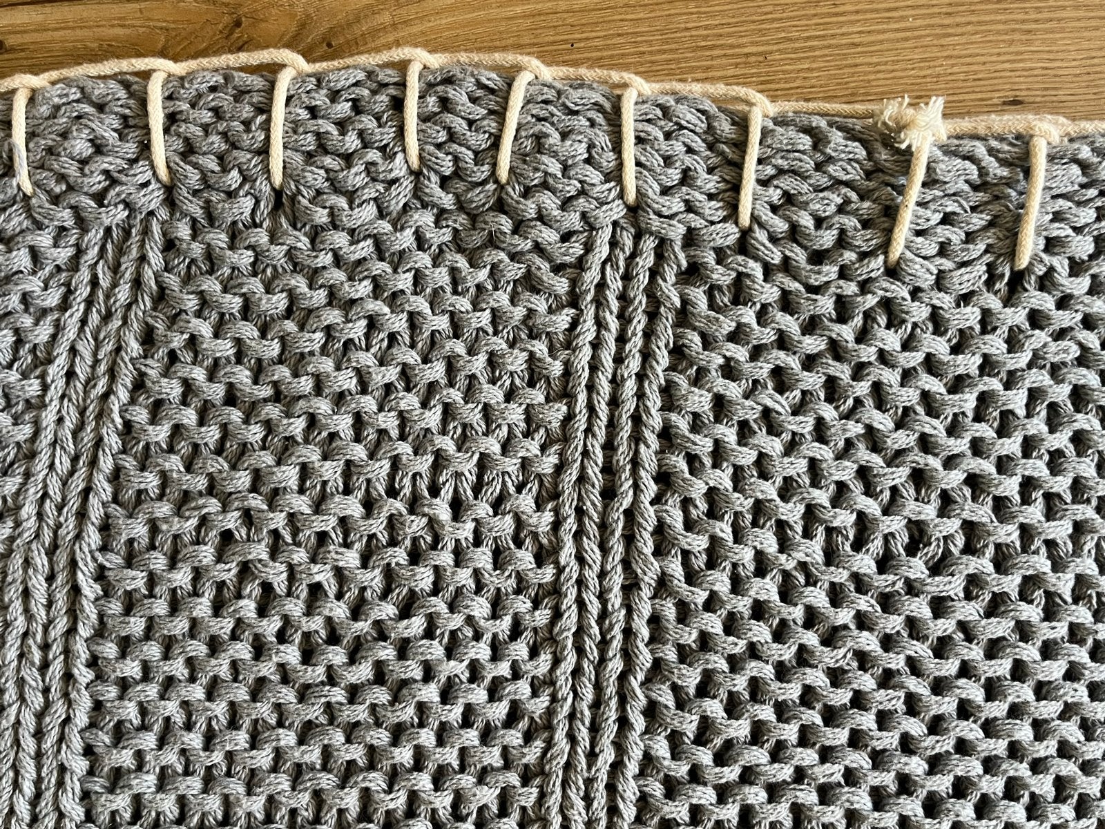 Handgeweven katoenen plaid - Grijs/blauw, Huis en Inrichting, Katoen, 130 cm, Handgemaakt, 180 cm