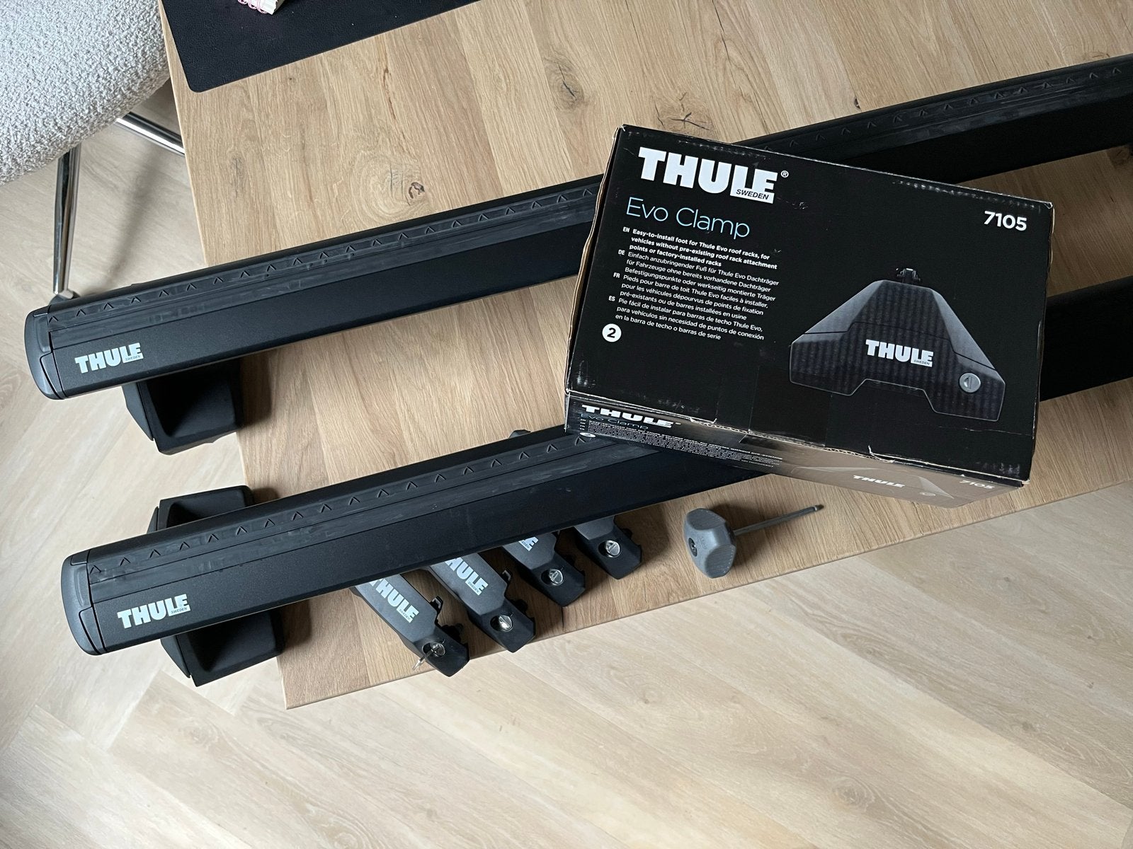 Thule Evo Clamp black dakdragerset Mini Clubman F54, Auto diversen, Dakdragers, Ophalen, Zo goed als nieuw