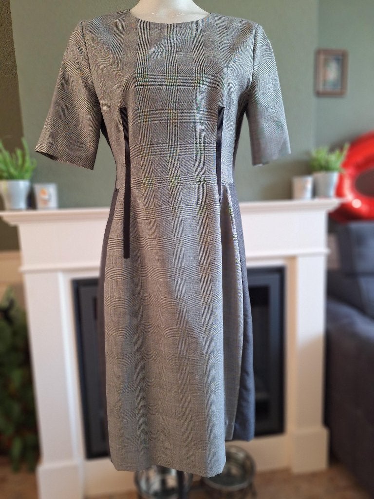 Paul Smith zgan pencil dress grijs zwart IT 46 NL40, Maat 38/40 (M), Paul Smith, Verzenden, Zo goed als nieuw