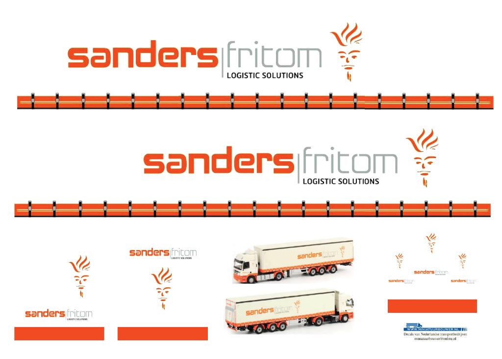 Vrachtauto decal 1:50 Sanders Fritom ( trailer ), Verzenden, Nieuw, Bus of Vrachtwagen, Overige merken