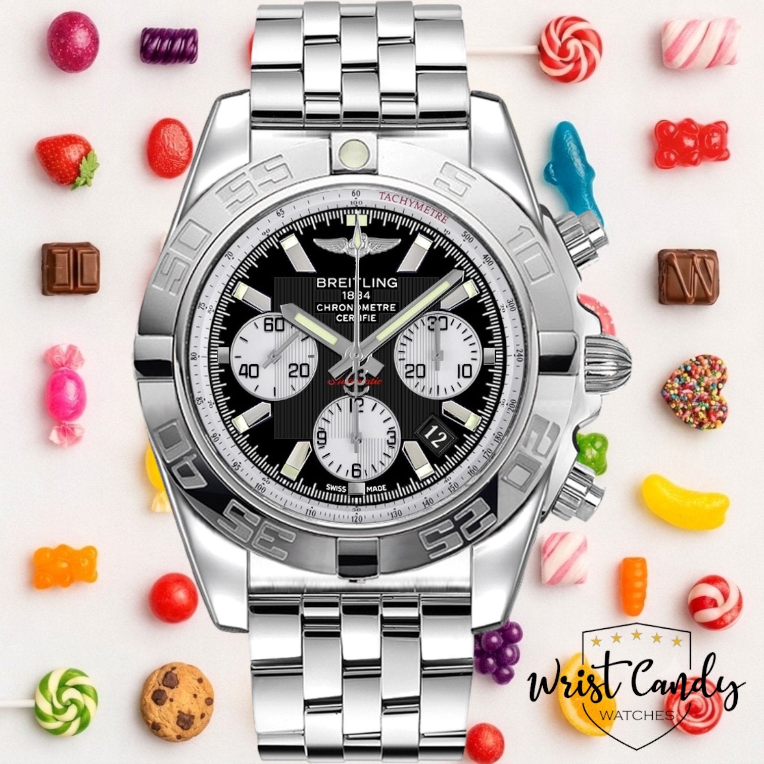 Breitling Chronomat B01 • NL 2015 • service 2026, Info@wristcandy.nl, Staal, Gebruikt, Breitling