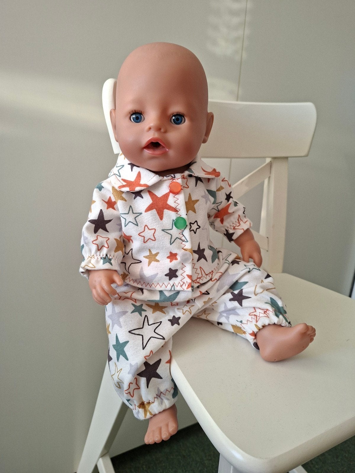 Handgemaakte flanellen pyjama voor Baby Born (43 cm), Ophalen of Verzenden, Nieuw, Babypop