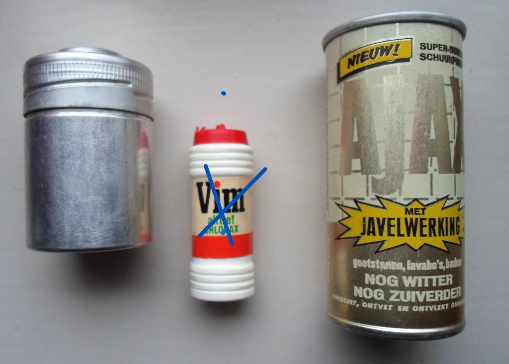 Proefmonstertjes Ajax jaren '60. Verzamelobject., Antiek en Kunst, Curiosa en Brocante, Ophalen of Verzenden