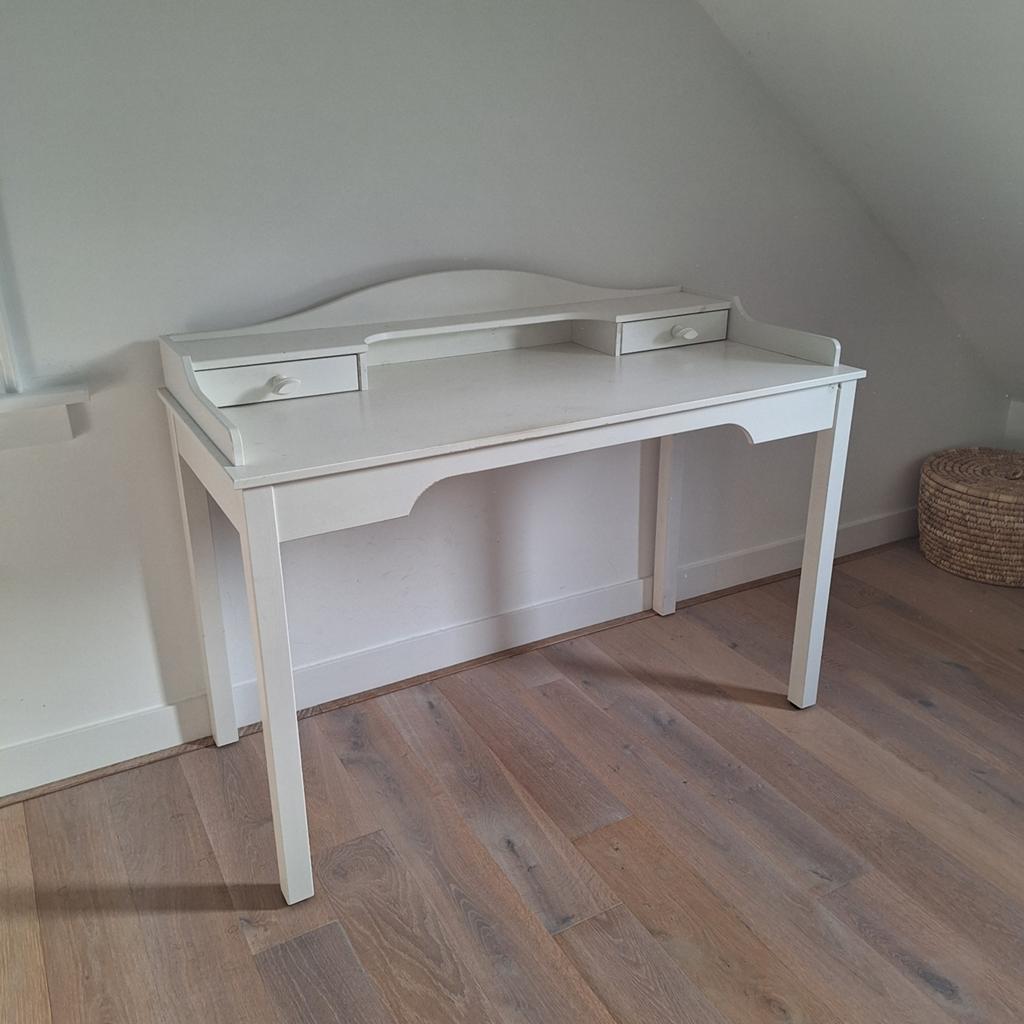 Wit bureau met lades - ideaal voor thuiswerkplek, Huis en Inrichting, Bureaus, Ophalen, Met lades, Gebruikt, Hout