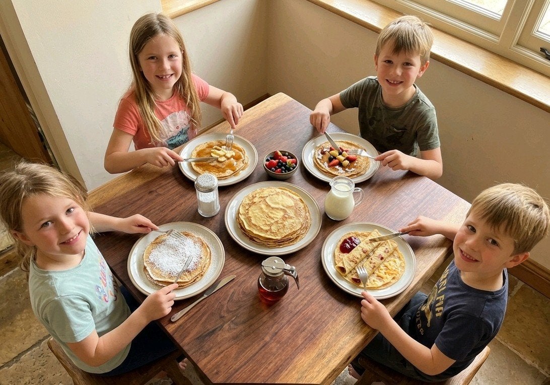 Unieke houten tafel met metalen voet, Gebruikt, 100 tot 150 cm, Overige vormen, Vier personen