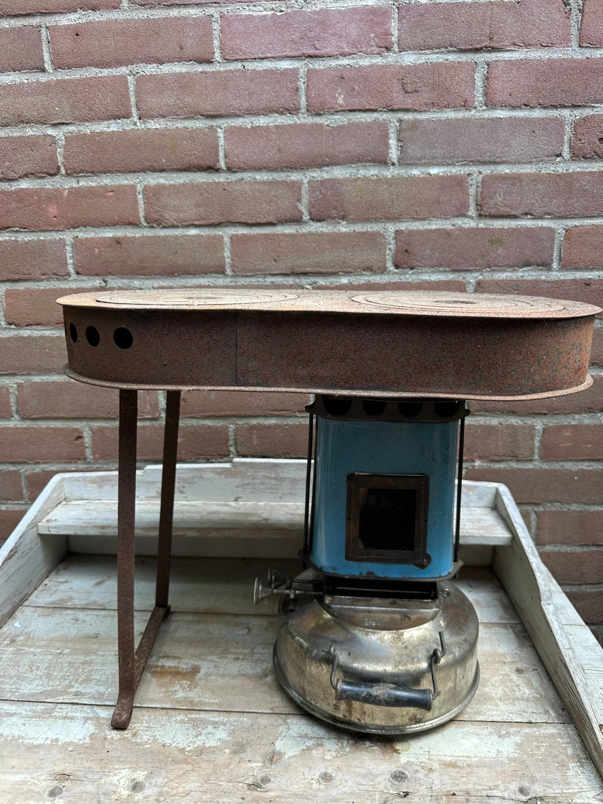 Graetz Kocher Berlin No.1 emaille petroleumstel / Camping, Antiek en Kunst, Ophalen of Verzenden