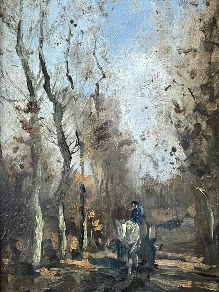 WGF Jansen, bospad met paard en wagen, Antiek en Kunst, Kunst | Schilderijen | Klassiek, Ophalen