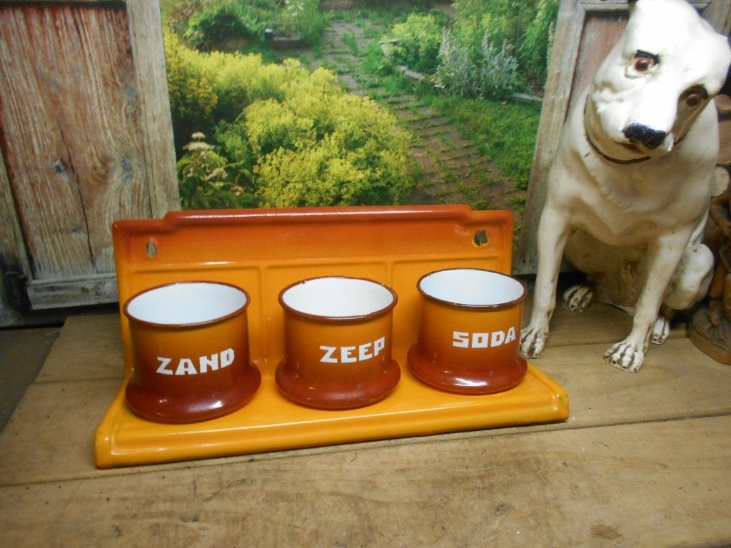 emaille zand zeep soda in div kleuren, Antiek en Kunst, Ophalen of Verzenden