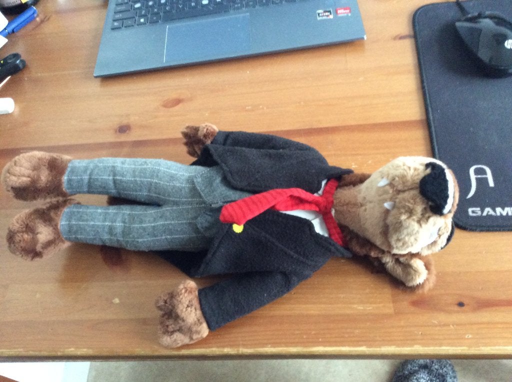 Efteling knuffel Boze Wolf. in kostuum. 37 cm, Ophalen of Verzenden, Gebruikt, Overige typen