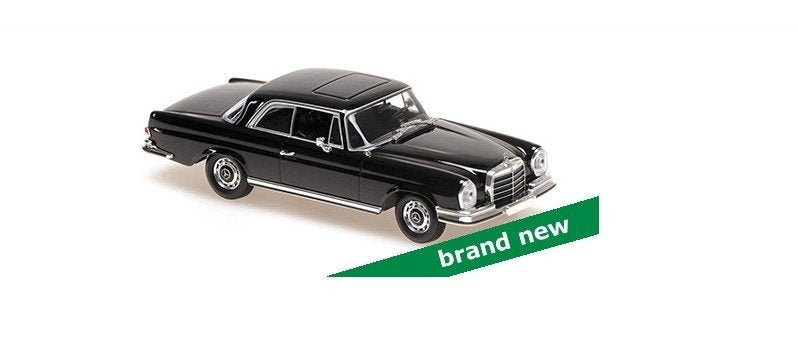 Mercedes Benz 280SE 3.5 Coupe 1970 zwart van Maxichamps 1:43, Hobby en Vrije tijd, Overige merken, Auto, Nieuw, Ophalen of Verzenden