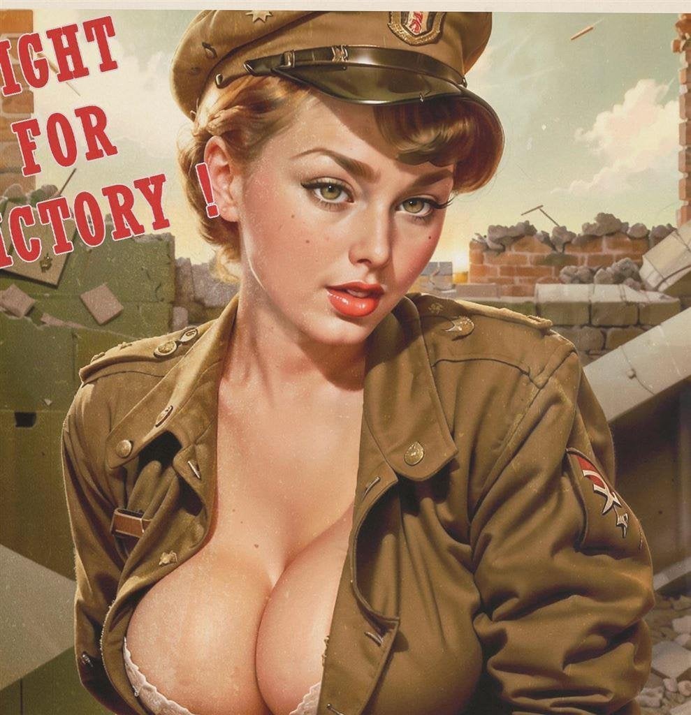 [Poster in Frame] Sexy Propaganda Pin Up army Leger WWII, Verzenden, Amerika, Foto of Poster