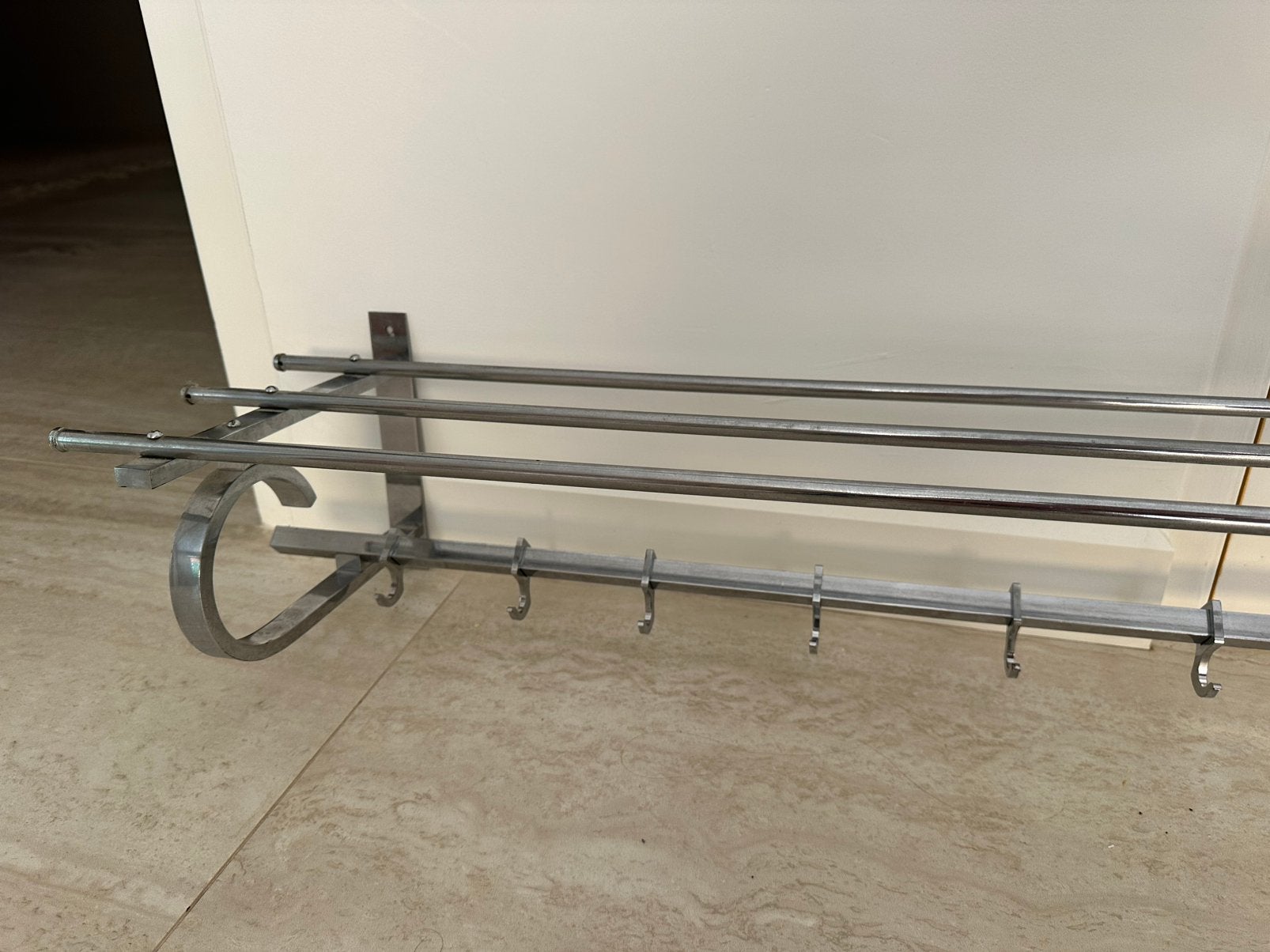 Vintage retro kapstok verchroomde Art Deco Bauhaus hoedenrek, Huis en Inrichting, Woonaccessoires | Kapstokken, Wandkapstok, Gebruikt