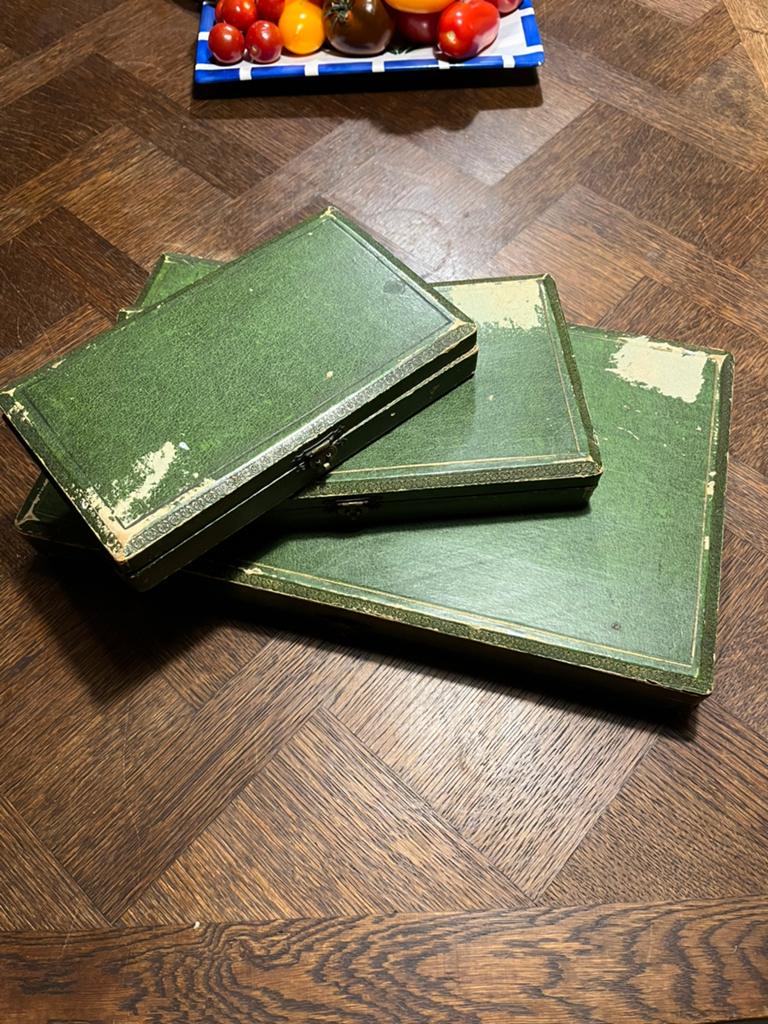 Antieke Vleescouverts in Originele Dozen - Parijs, Antiek en Kunst, Antiek | Bestek, Ophalen of Verzenden