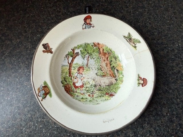 Vintage Kinderbordje Roodkapje Emaille, Ophalen of Verzenden