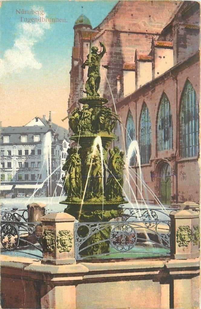 701-396-031 Nurnberg Tugendbrunnen, Ophalen of Verzenden, Voor 1920, Duitsland