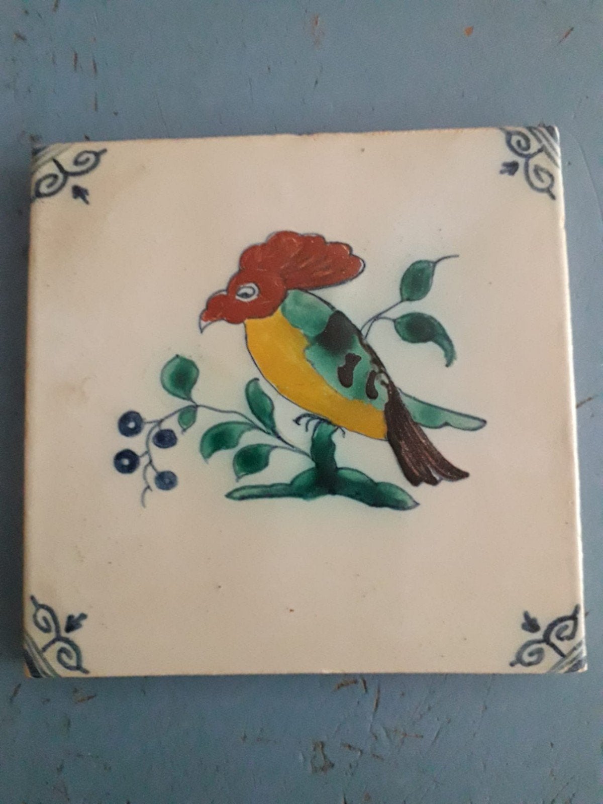 oude wandtegel. 12.5x13, Ophalen