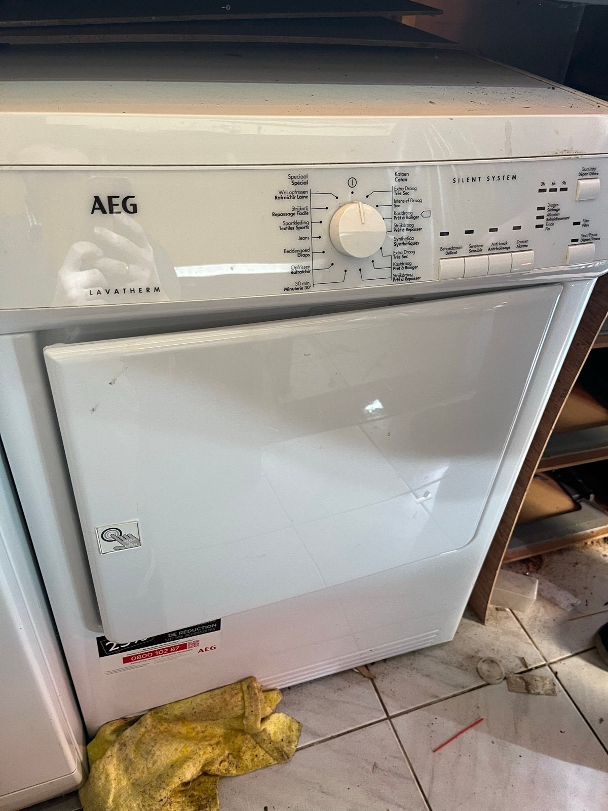 AEG Lavatherm Silent System Wasdroger, Ophalen, 6 tot 8 kg, Zo goed als nieuw, Voorlader