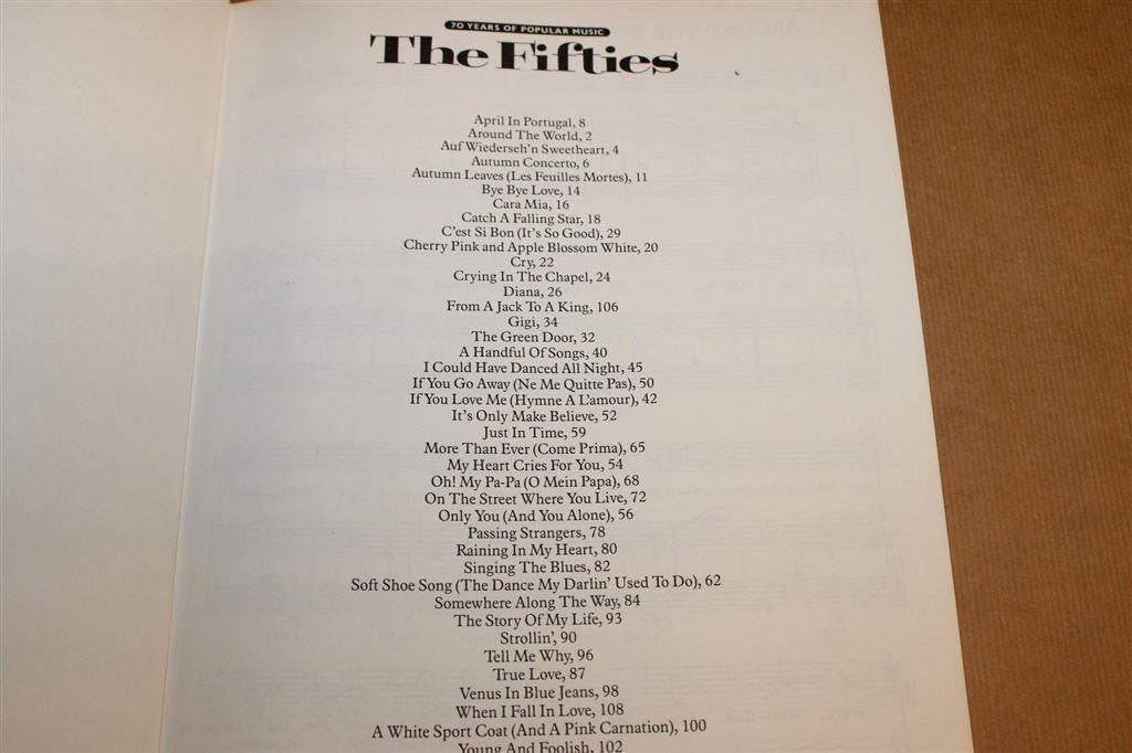 The Fifties — Songbook Popmuziek Zang & Piano Bladmuziek, Gebruikt, Ophalen of Verzenden, Artiest of Componist, Piano