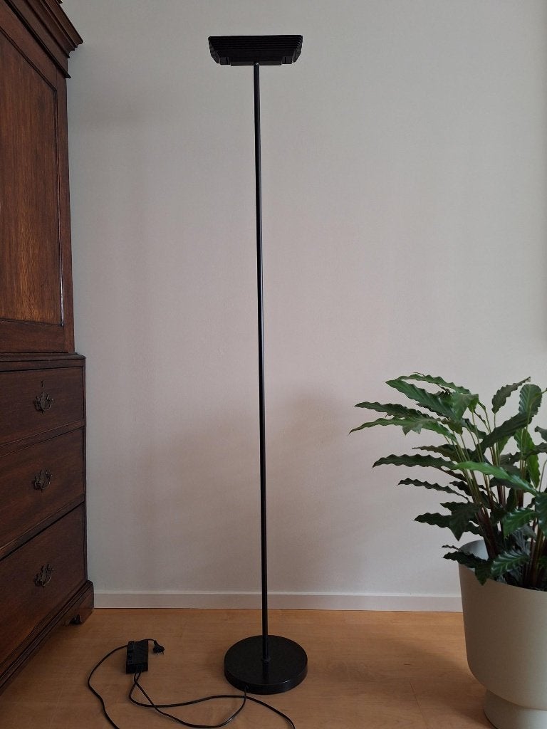 Dimbare Vloerlamp met buigbare 'kop', Ophalen, Overige fittingen, Zo goed als nieuw, Metaal