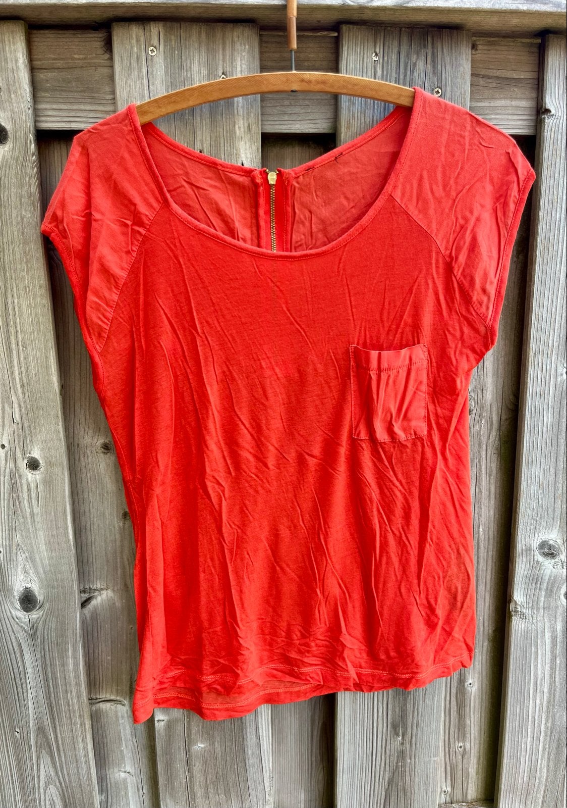 Oranje dames shirt XS/S met rits op de rug, Oranje, Ophalen of Verzenden, Korte mouw, Maat 34 (XS) of kleiner