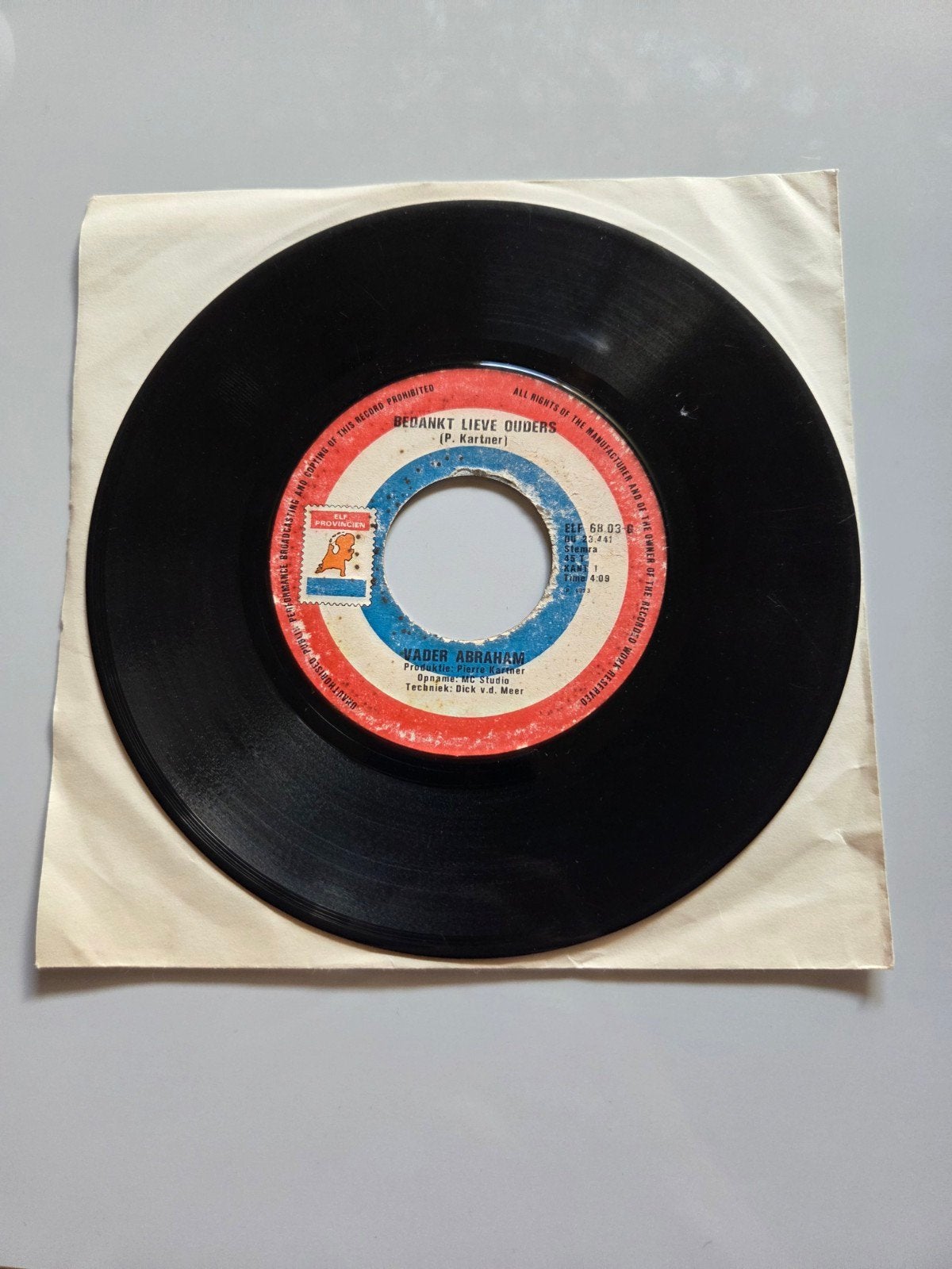 Vader Abraham - Bedankt lieve ouders, Gebruikt, 7 inch, Single, Ophalen of Verzenden
