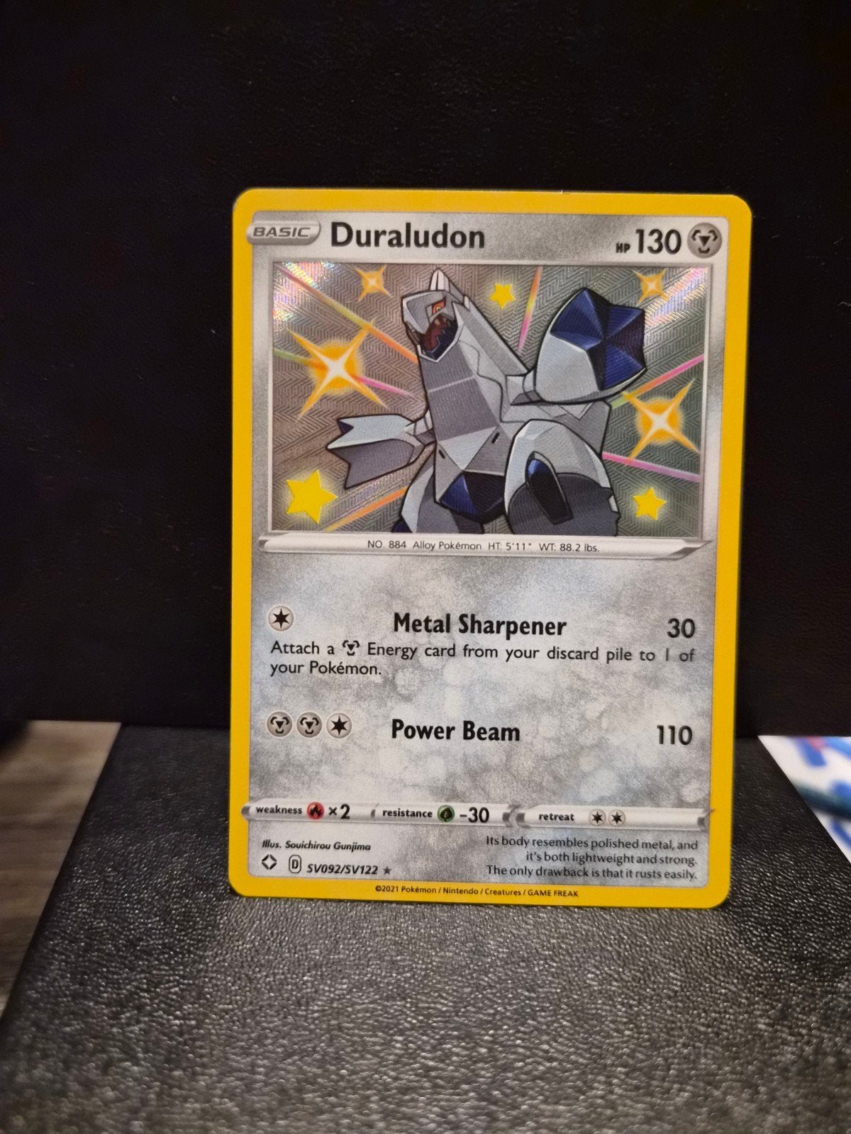 Pokémon Duraludon SV092/SV122 Shiny Vault Kaart, Ophalen of Verzenden, Zo goed als nieuw, Losse kaart, Foil