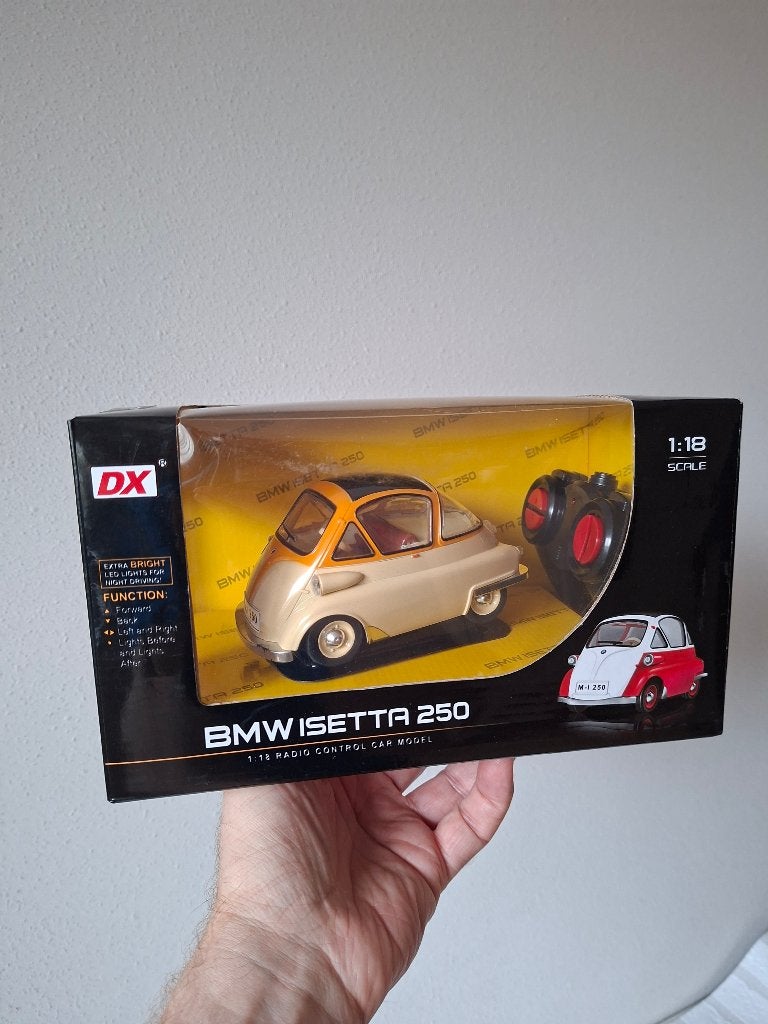 BMW Isetta 250 1:18 RC Radiografisch met verlichting, Elektro, Nieuw, Ophalen of Verzenden, Auto onroad