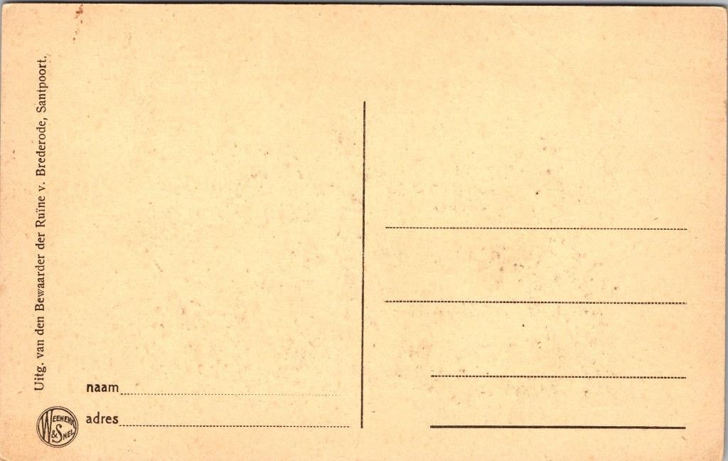Ruïne van Brederode Santpoort - 9 ansichtkaarten vanaf 1921, Verzenden, 1920 tot 1940, Gelopen, Noord-Holland