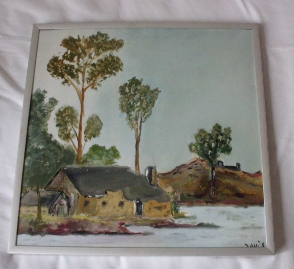 Olieverf , landschap ., Antiek en Kunst, Kunst | Schilderijen | Modern, Ophalen of Verzenden