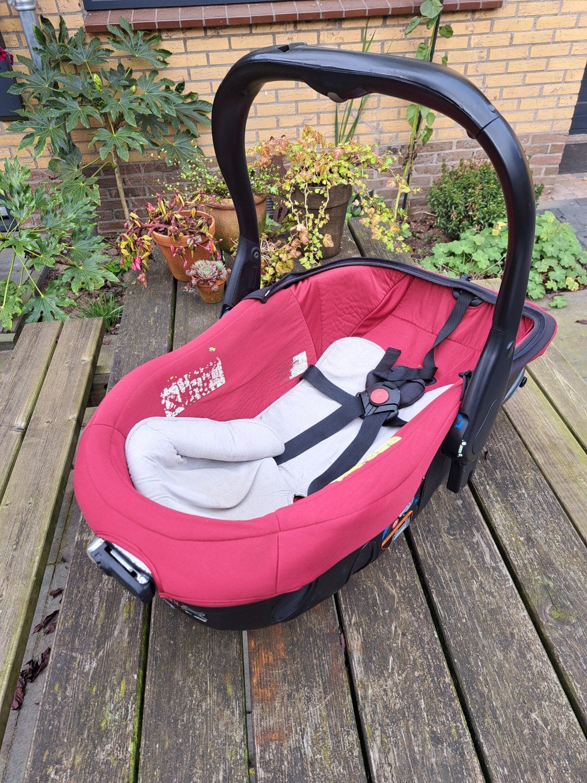 Jané Matrix Light 2 autostoel & reiswieg in één – Rood/Borde, 0 t/m 13 kg, Ophalen, Overige merken, Gebruikt