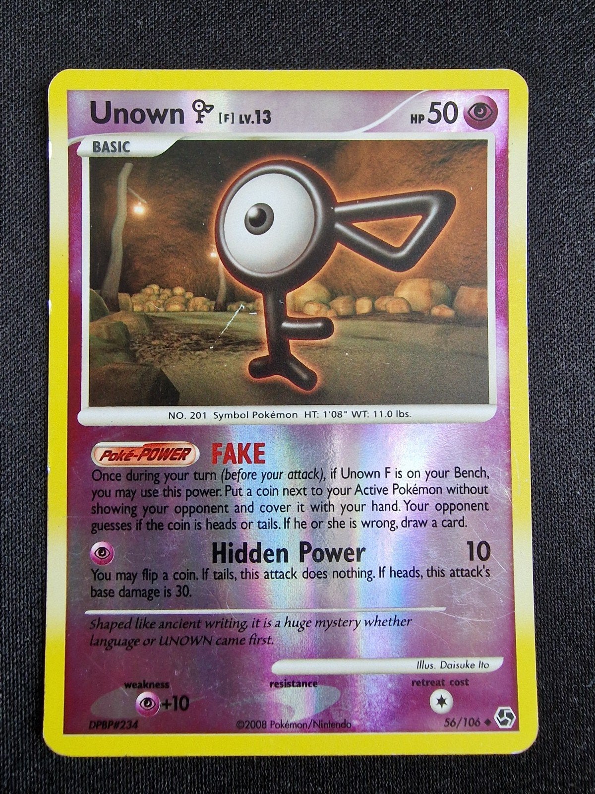 Unown Pokémon kaart F DPBP#234 - Goede Conditie, Verzenden, Gebruikt, Losse kaart