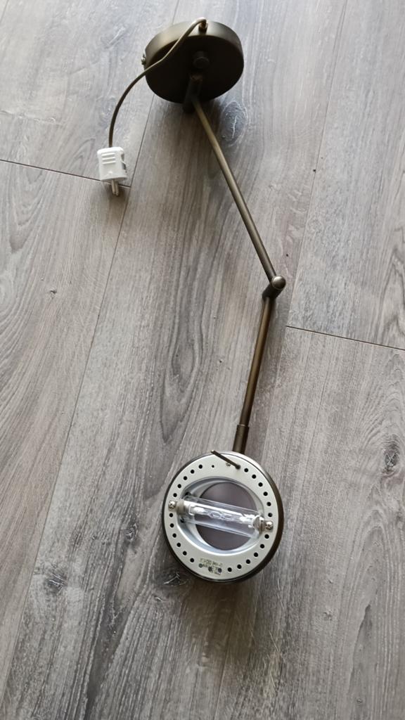 Messing Halogeen scharnier lamp, Ophalen, Metaal of Aluminium, Halogeen