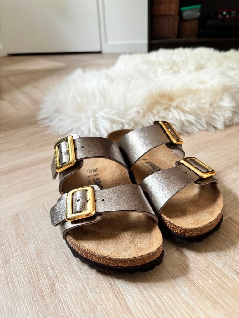 Birkenstock Arizona Big Buckle Metallic Taupe (36) Nieuw, Kleding | Dames, Schoenen, Nieuw, Sandalen of Muiltjes, Overige kleuren